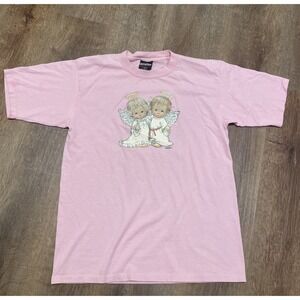 Vintage UltraClub Gildan Pink Angel Graphic T-Shirt Mens Medium Made in USA